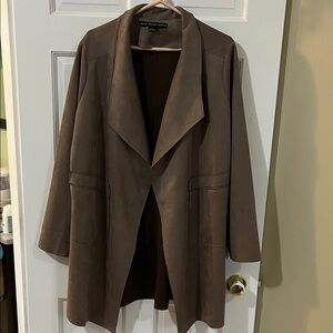 Hyfve suede like buttonless blazer